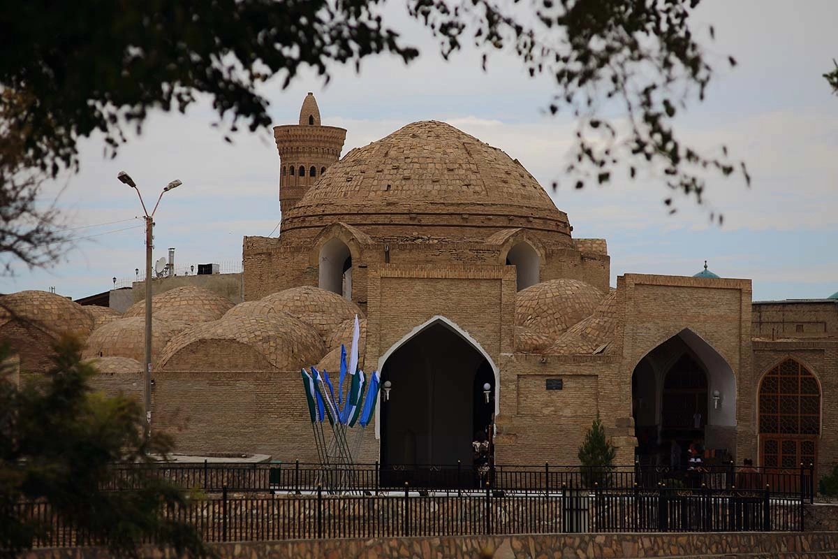 Historic brick dome and entrance in Bukhara old trading quarter