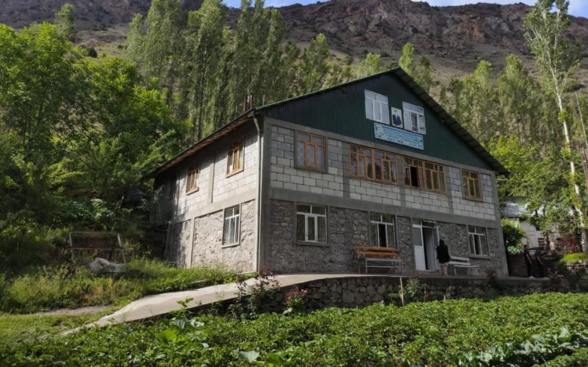 Exterior of a family guesthouse in the Seven Lakes valley, Tajikistan
