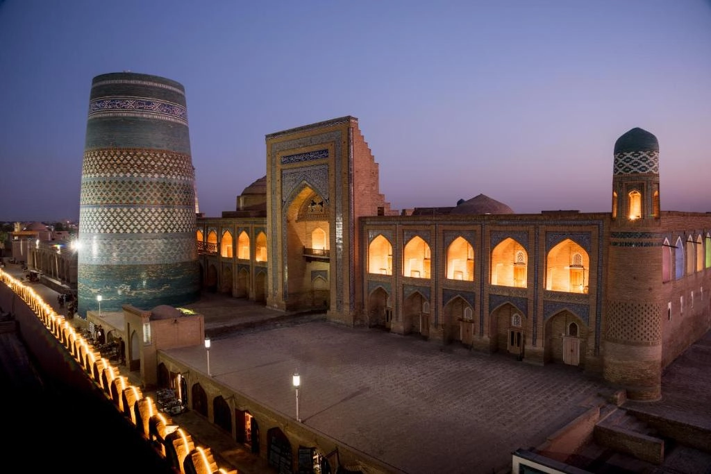 Orient Star in Khiva, view of Kalta-Minor and historic complex