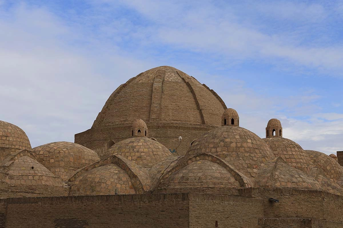 Domed roof of a historic trading bazaar in Bukhara old city