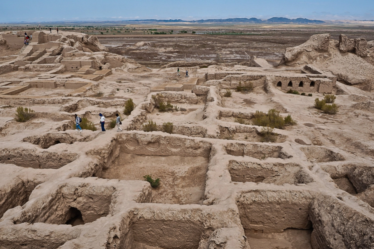 Ruins of an ancient Khorezm fortress on the Nukus to Khiva route