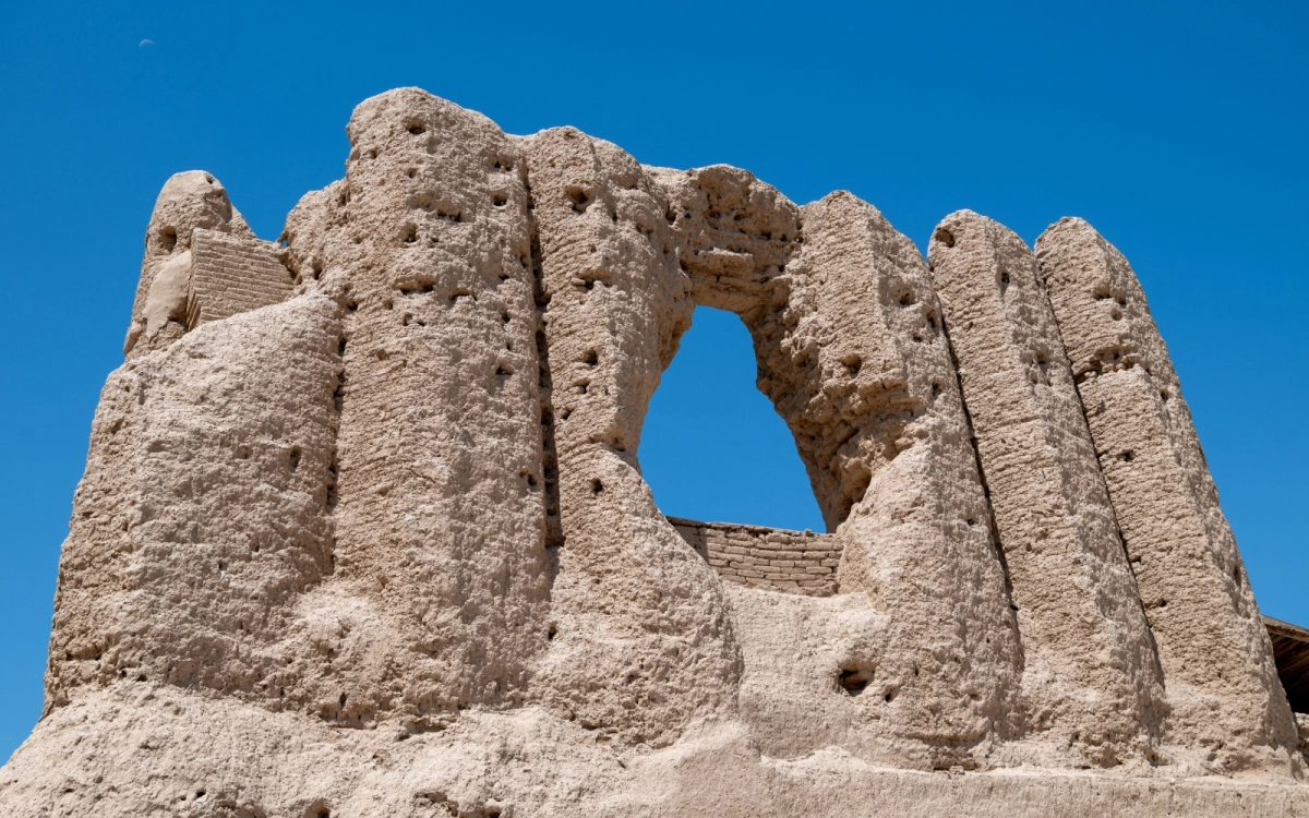 Mud-brick remains at Ancient Merv in Turkmenistan