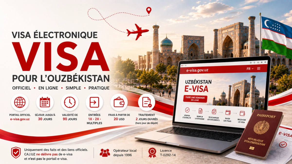 E-visa pour l’Ouzbékistan via le portail officiel e-visa.gov.uz
