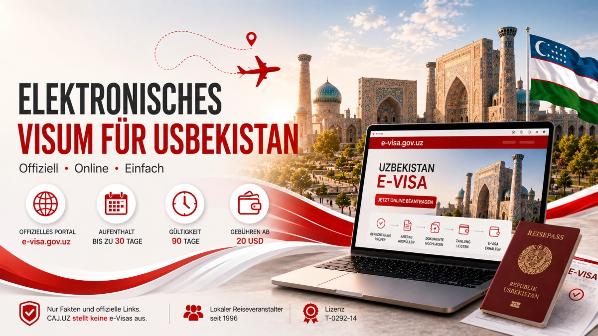 E-Visum für Usbekistan über das offizielle Portal e-visa.gov.uz