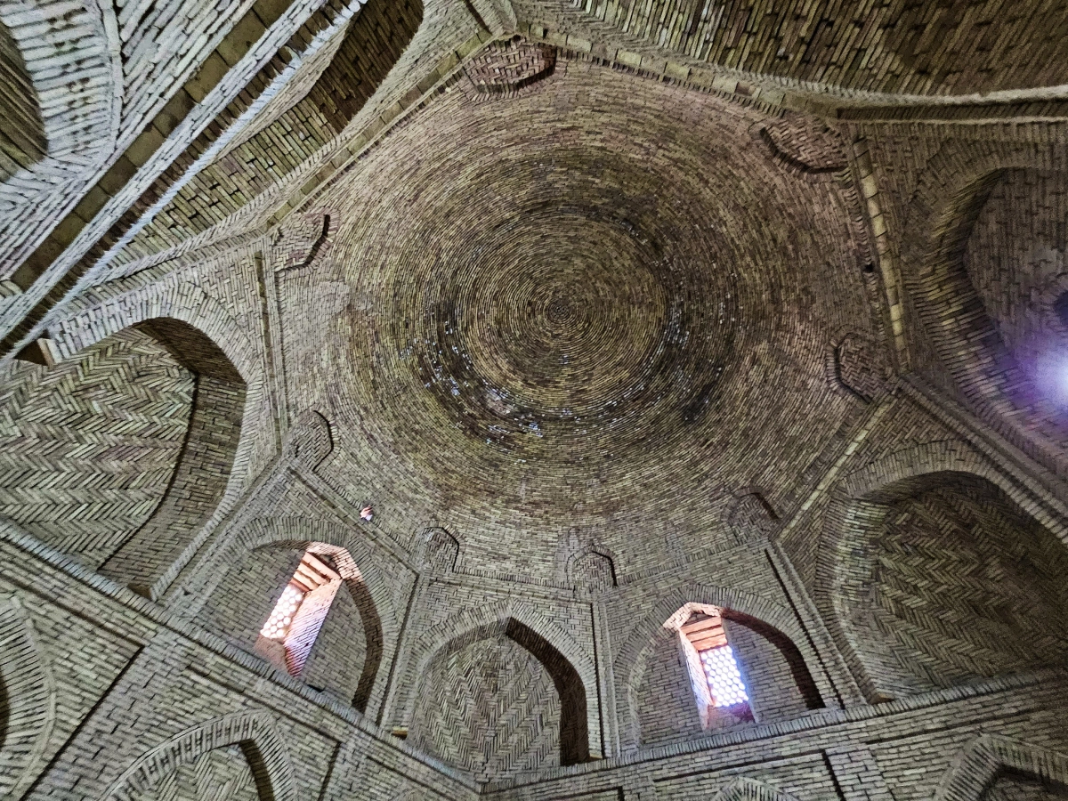 Vaulted brick interior in Termez Brick dome and vaulted interior inside a historic monument in Termez