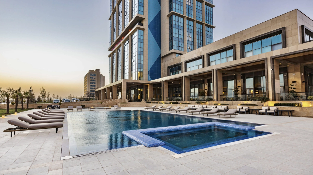 Outdoor pool at Hilton Samarkand Regency
