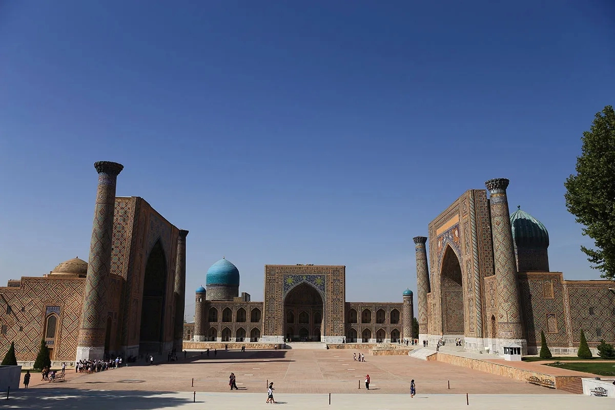 Registan Square and its three madrasahs in Samarkand