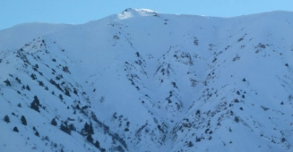 Snow-covered mountains near Tashkent
